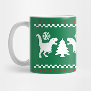 Ugly Dinosaur Christmas Sweater (Red) Mug